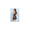 Nuisette noire fendue poitrine dentelle 